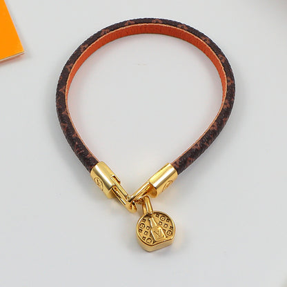 LEM307 New arrive Fashion  pendant bracelet wrapped in round cakes titanium steel bracelet couple accessories for woman