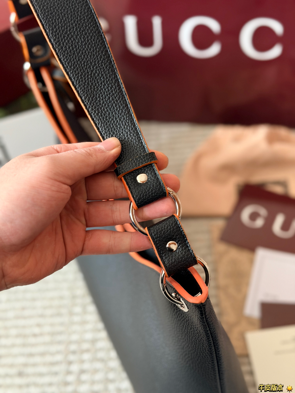 GEM276  New arrive fashion black brown red orange khaki bag for woman hands bag beautiful gift to choose gift 42x19cm