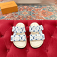 LEM454 Designer women Slippers sandals shoes for women mix color shoes high quality size 4.5cm