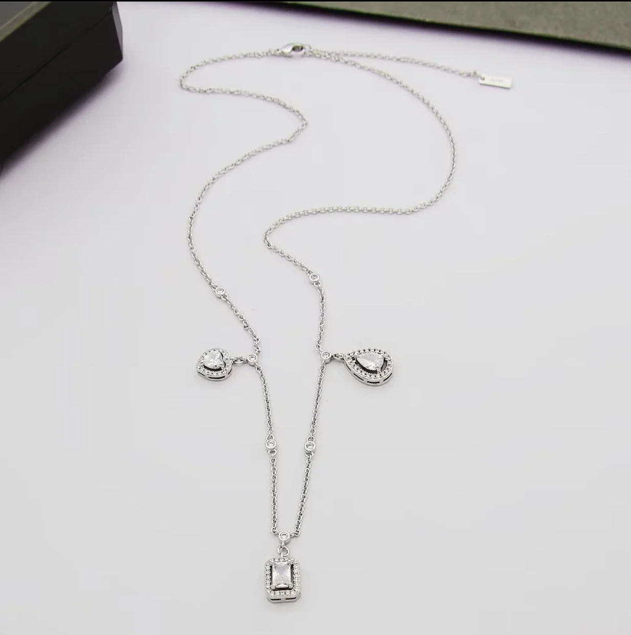 MEM17 Hot Sale Fashion Water-drop Full Diamond Necklace for Woman Size Jewelry  for Woman Gift