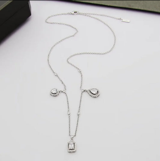 MEM17 Hot Sale Fashion Water-drop Full Diamond Necklace for Woman Size Jewelry  for Woman Gift