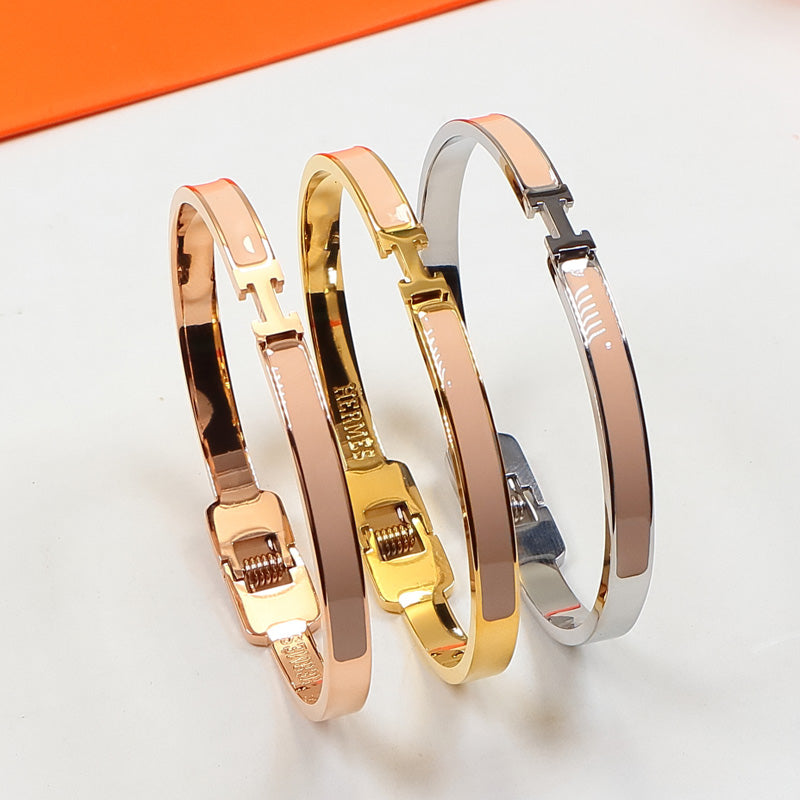HEM74 mini  Stainless Steel Wedding gold silver color bracelet bangle Bague Femme for woman gift