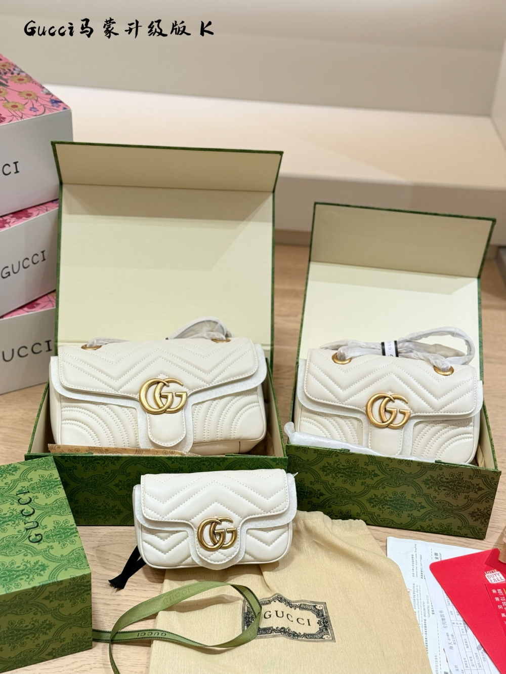 GEM229 New arrive fashion black white khaki color bag for woman beautiful gift to choose 3 size