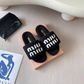 MIU06 Designer women Slippers black white bown peach red color sandals shoes for women high quality size 35 to 43