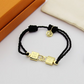 LEM471 New trendy open-style bracelet - Metal lock letter wristband - Women's couple accessory