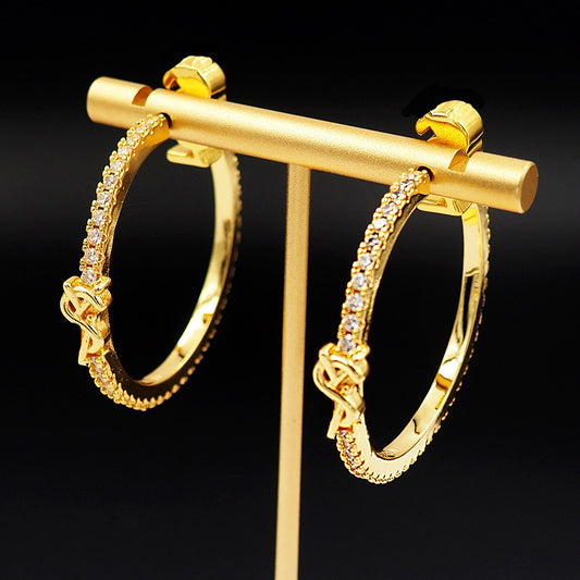 SYEM27 New Arrive Fashion  Hot Sale Big YS Letter Single-row Drill Earring  for Woman Jewelry To Choose Gift