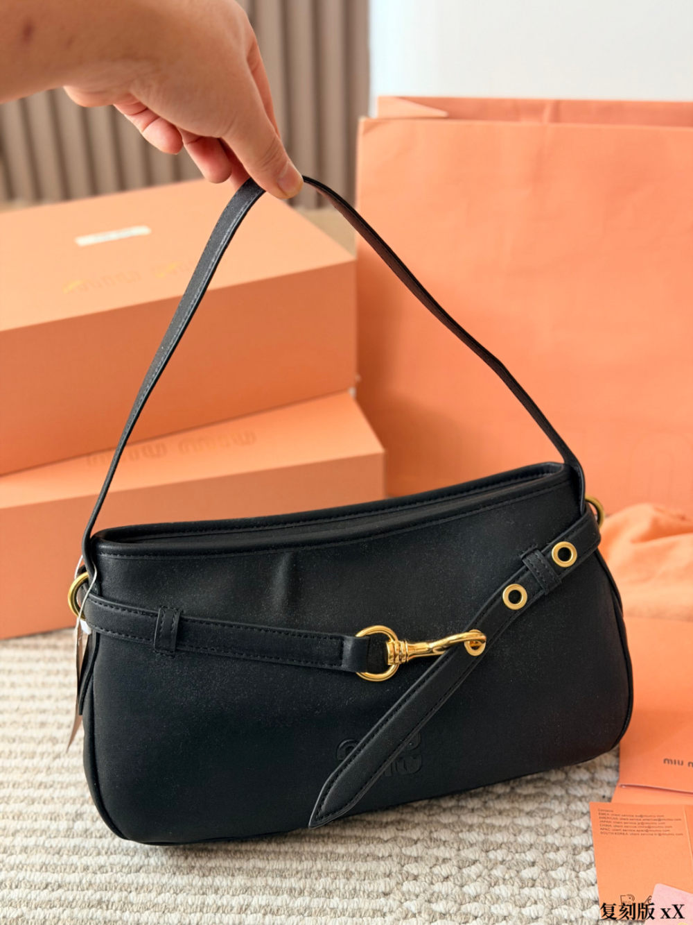 MIU04 New arrive fashion brown pink black beige color bag for woman beautiful gift to choose size  32*18cm
