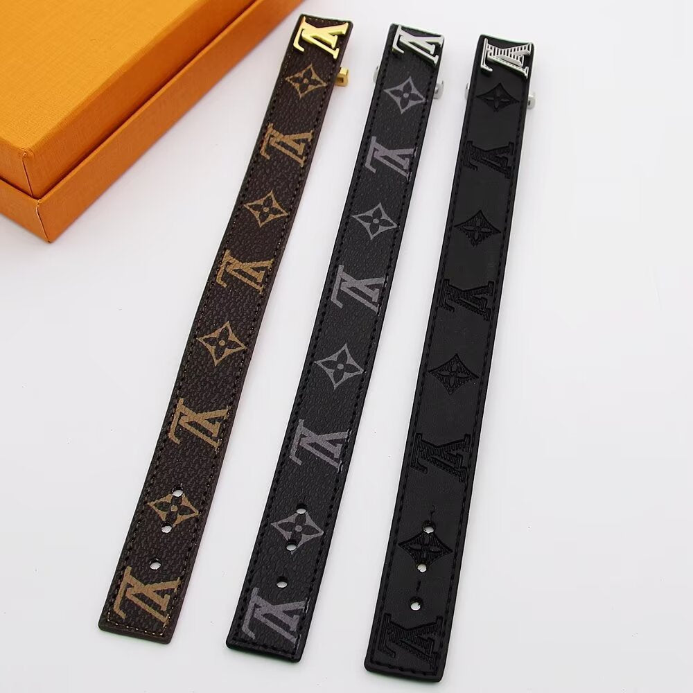 LEM263 Designers Mens Womens Bracelets Bangle Luxury Designer Jewelry Leather 18K Gold Plated Stainless steel Bracelet Womens Wedding Gifts