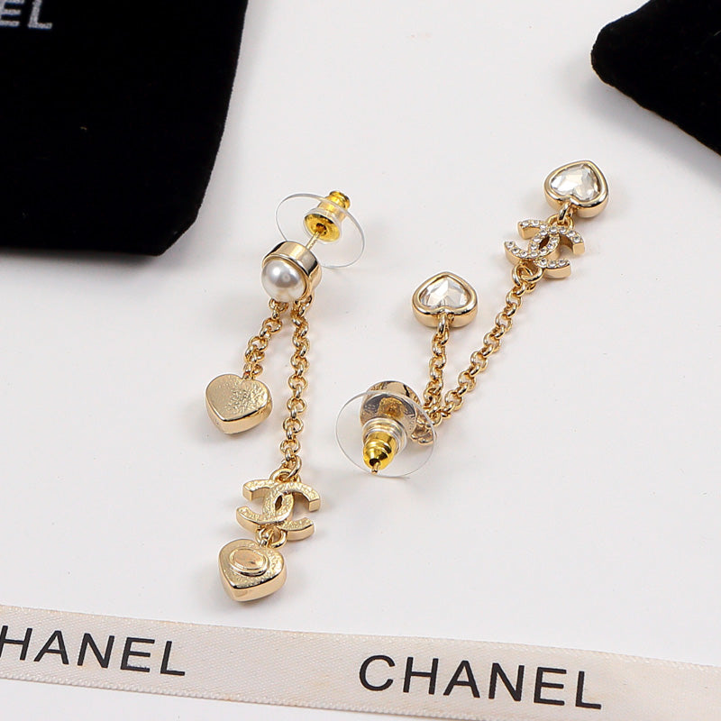 CEM192 Classic Long Earring Designer 18K Gold Cubic Pearl Pendant Stud Earring  Women Mens  Love Promise Jewelry