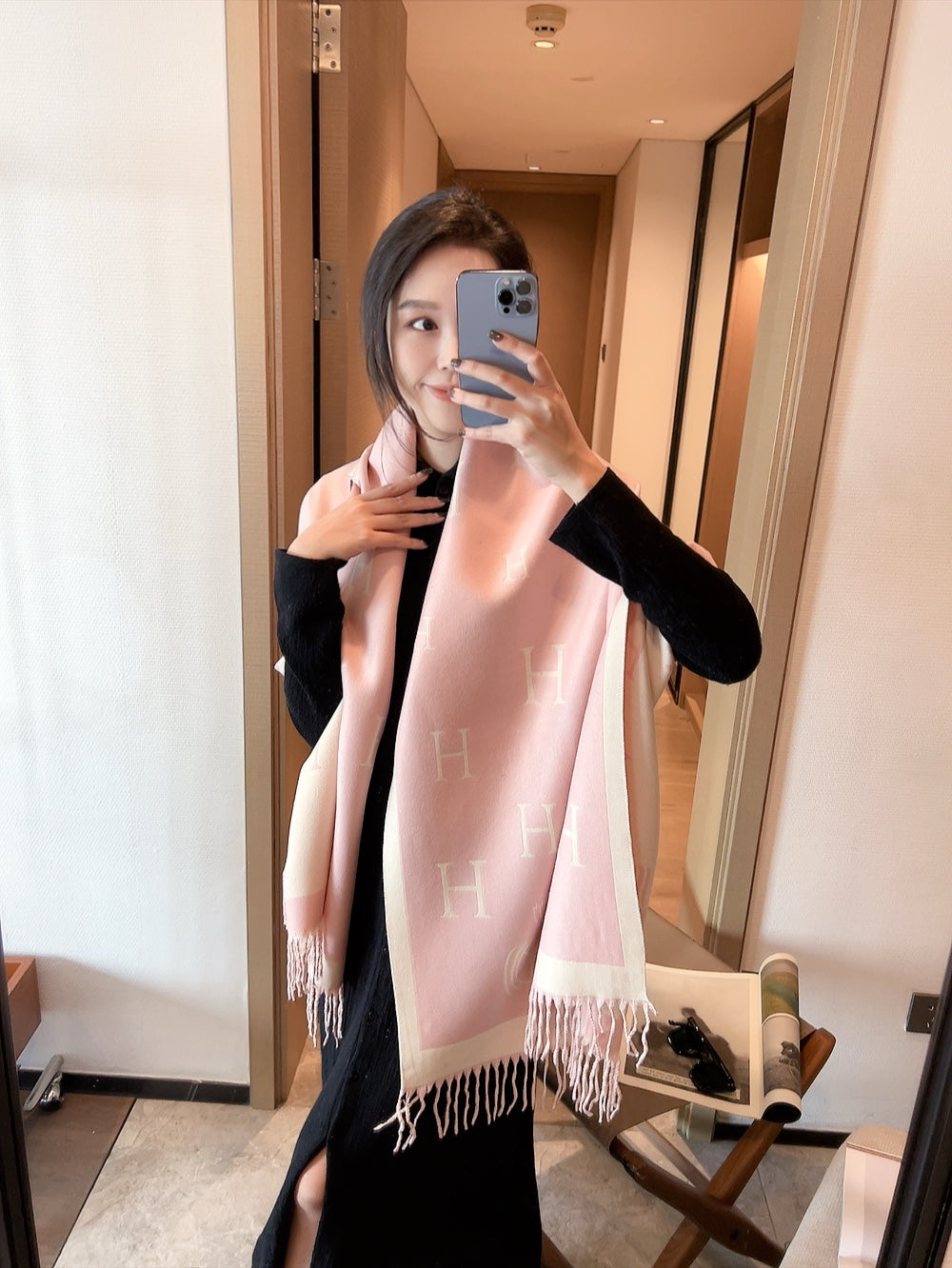 HEM68 Winter Scarf Pashmina For Designers warm Scarfs Fashion Classic Women Designer Brand Cashmere Winter Scarf Wrap 180cm scarf for women Size 65*180CM