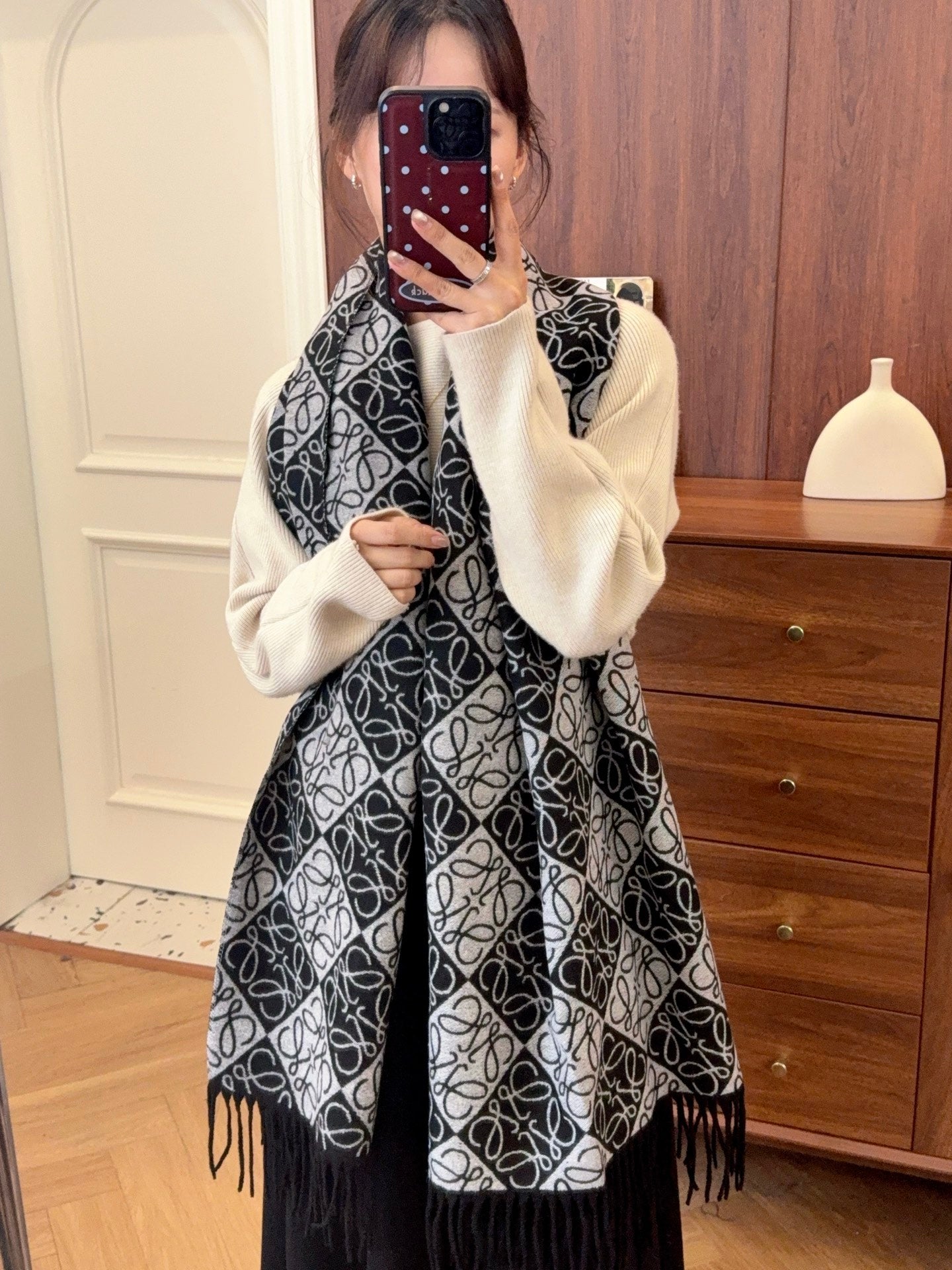 WEM01 luxury Designer Cashmere Scarf Winter Women Long Scarf Quality Headband Fashion Men brand Scarves Classic Printed Check Big Plaid Shawls Soft comfortable gift 65*180CM