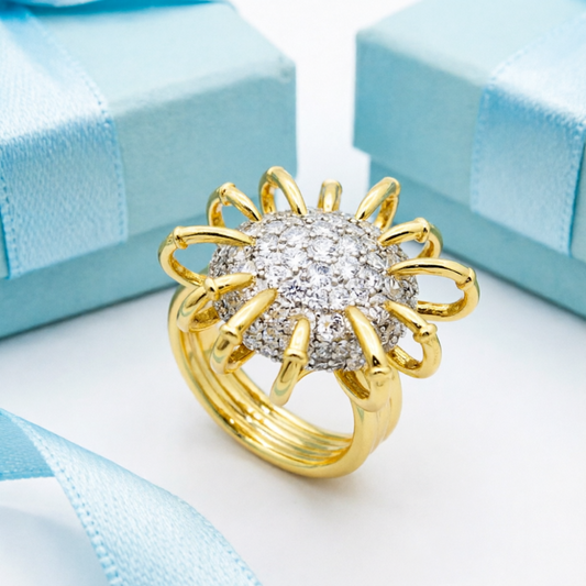 TEM52 Fashionable gold gemstone design exquisite ring women's jewelry the best choice for gift giving 6# 7# 8# 9#