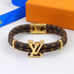 LEM654 New arrive Fashion European American belt titanium steel bracelet couple accessories for woman
