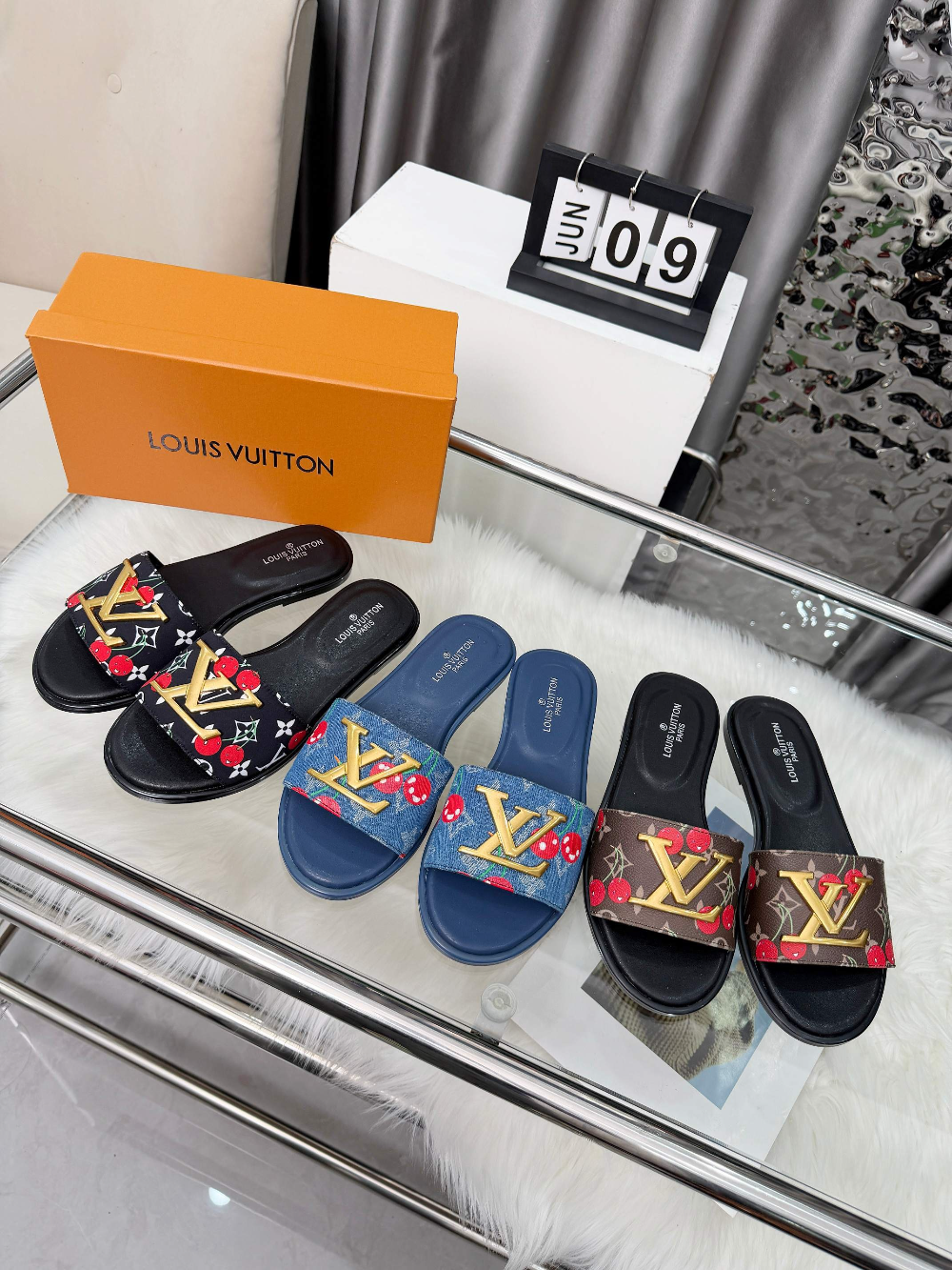 LEM535 New arrive fashion black brown blue shose for woman beautiful Slippers gift to choose