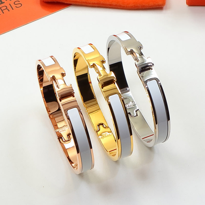 HEM76 mini Stainless Steel Wedding 18k gold silver color bracelet bangle Bague Femme for woman gift