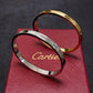 CREM228 New Fashion Silver and Gold Color Bracelet Metal Letter Wristband Bracelet Couple Accessories for Woman