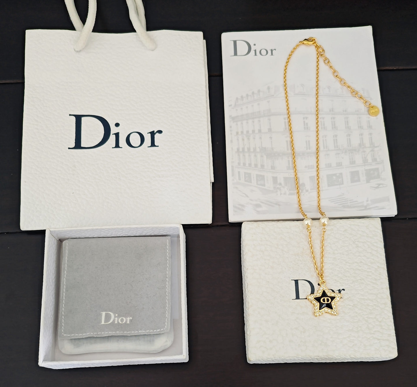 DEM289  New Arrive Fashion  with Diamond Stars Pearl  Necklce for Woman Brass Material Jewelry To Choose Gift