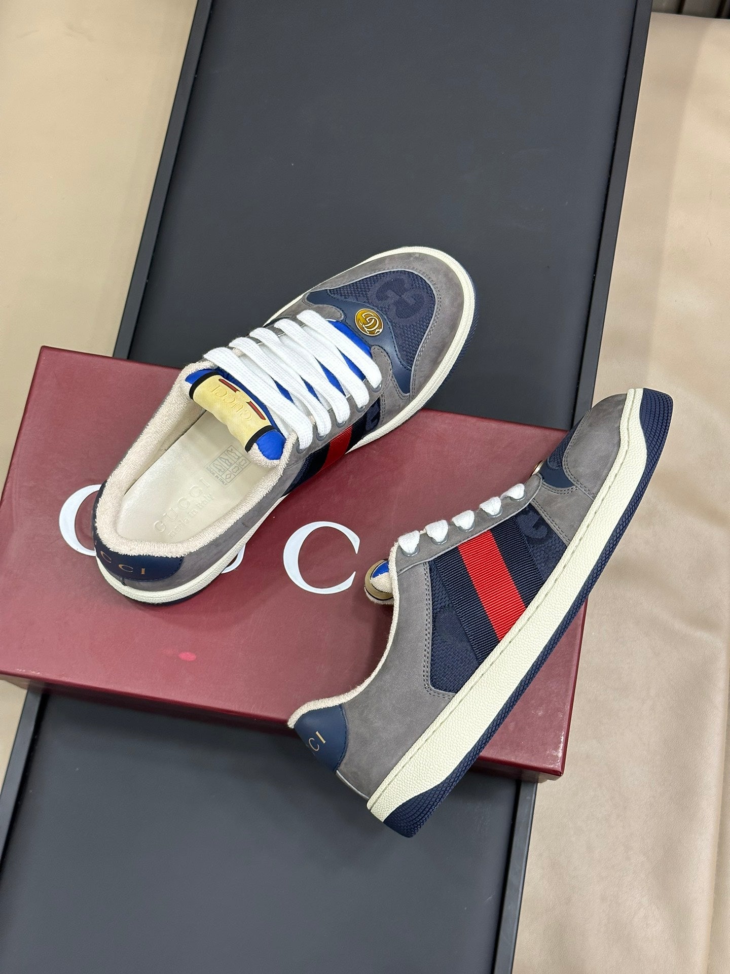 GEM103 designer shoes women shoes sneakers running shoes trainers triangle label Outdoor shoes flat out of office sneaker Mesh nylon casual trainers with box