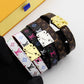 LEM311 Classic bracelet Brand Designer leather flowers Love bracelet bangles Promise Jewelry