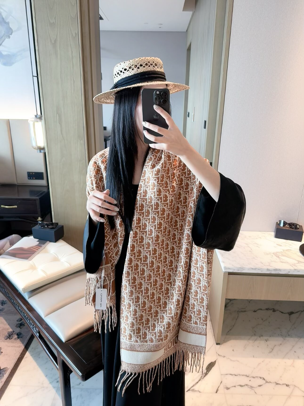DEM381 new arrive  Hot sale black brown color fashion beautiful  scarf  for woman gift  to choose