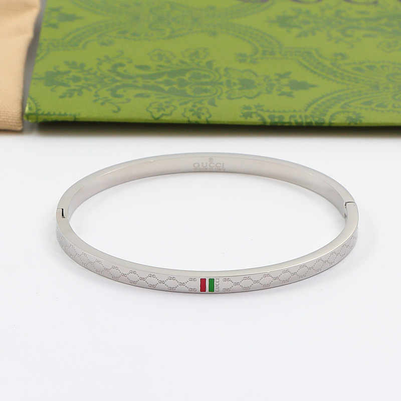 GEM154 New Fashion Open Silver and Gold Color Bracelet Metal Letter Wristband Bracelet Couple Accessories for Woman