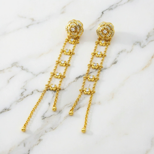 CEM287 New Arrive Silver Gold Color Rose Gold Earring Fashion Design Earring Charm for Women Jewelry  9.5cm Long