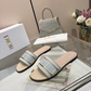 DEM345 Designer women Slippers red blue color sandals shoes for women high quality size 35 to 43