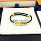 LEM386  New Arrive Fashion Open Flower Bracelet Metal Letter Wristband Bracelet Couple Accessories for Woman