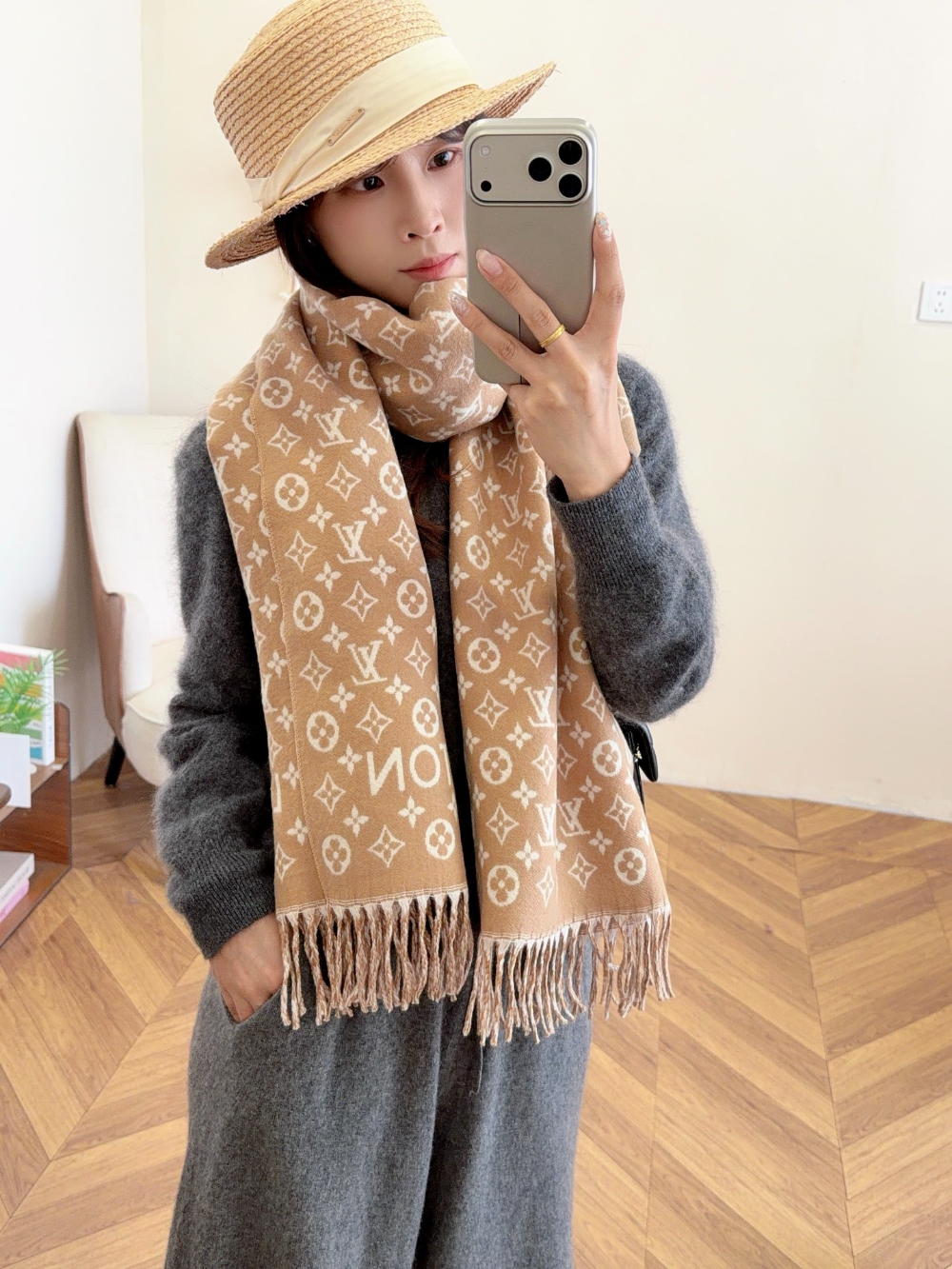 LEM529 new arrive  Hot sale brown grey color fashion beautiful  scarf  for woman gift  to choose size 180*60cm