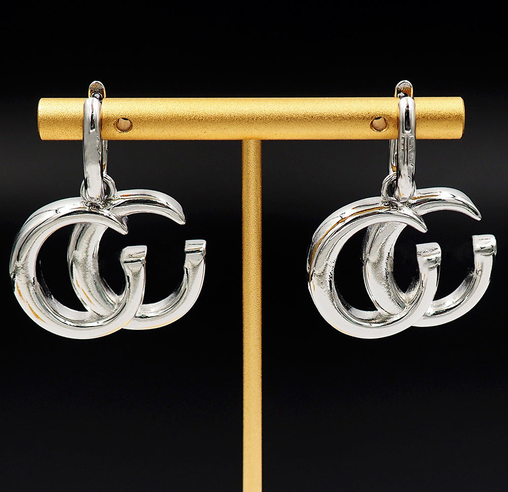 GEM150 New Arrive  Silver and Gold Color Earring Fashion Design Earring Charm for Women Jewelry 4cm Long