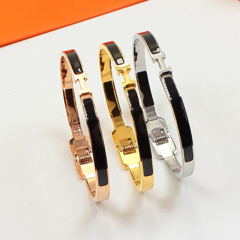 HEM74 mini  Stainless Steel Wedding gold silver color bracelet bangle Bague Femme for woman gift