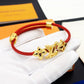 LEM389  New Fashion Open Flower Red Bracelet Metal Letter Wristband Bracelet Couple Accessories for Woman