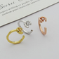 CEM273 The new diamond-patterned ash stone open-ended ring is a luxurious and high-end fashion and exquisite finger ring. It is a beautiful gift for women and can be given as a gift option