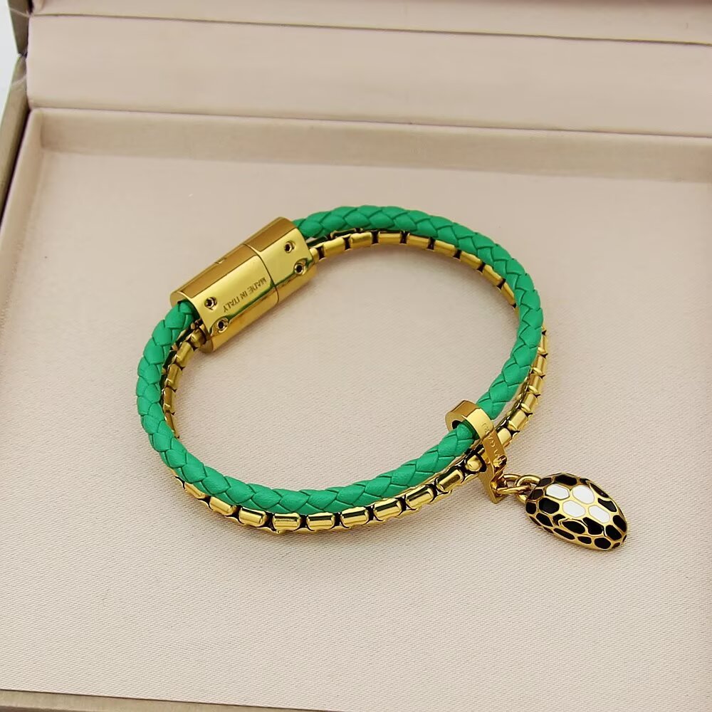 BEM30 Luxury Designer Jewelry Leather 18K Gold Plated Stainless steel women men Bracelets bangles Wedding Gifts