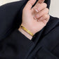 CREM228 New Fashion Silver and Gold Color Bracelet Metal Letter Wristband Bracelet Couple Accessories for Woman