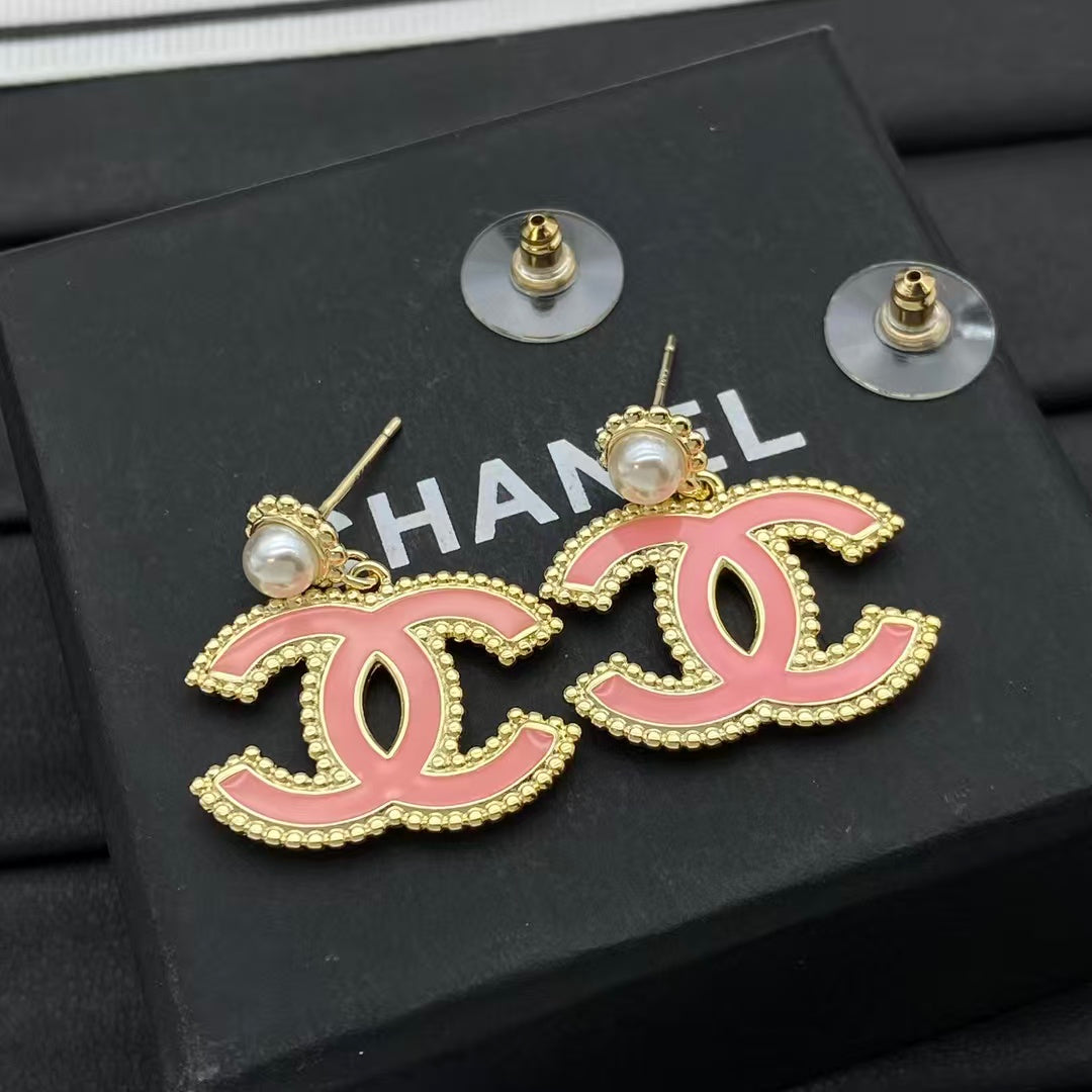 CEM206  New Arrive Fashion  Hot Sale  Pink Color Heart Earring  for Woman Jewelry To Choose