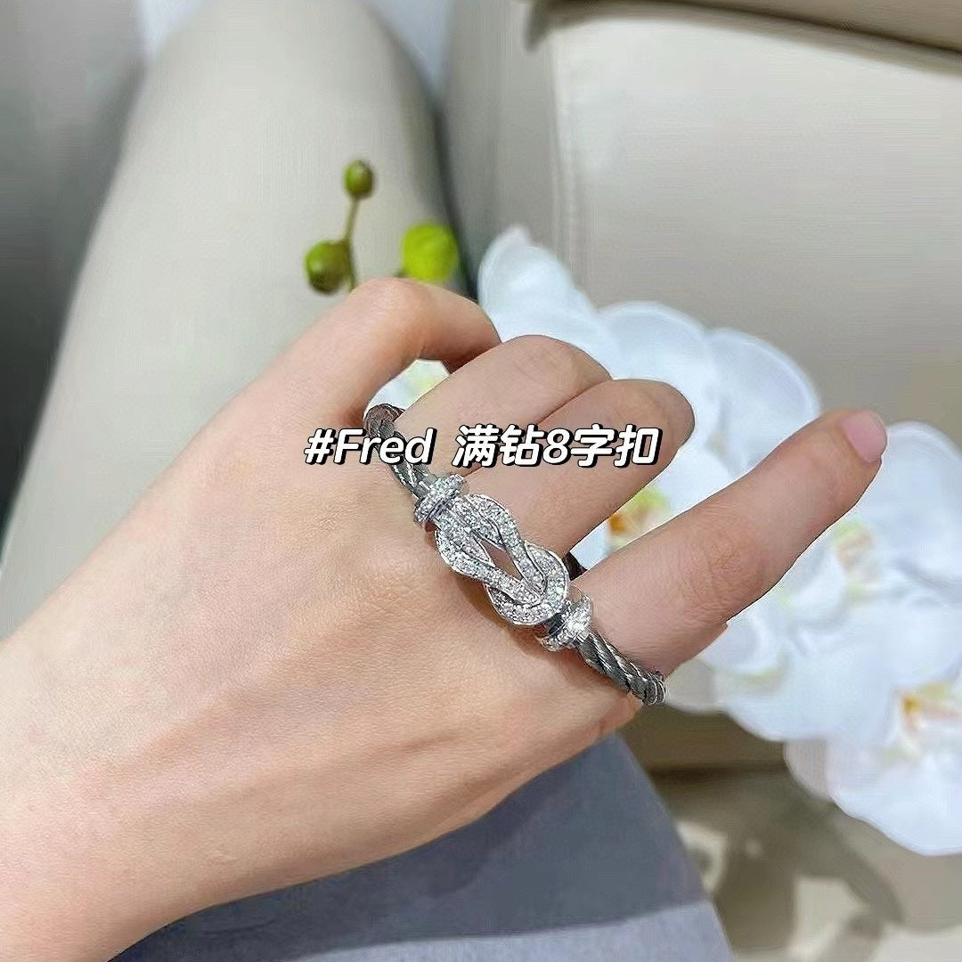 FEM20 designer bracelet luxury jewlery designer for women Fred Horseshoe buckle bracelet with stone and no stone and full of stone 3 styles