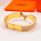 HEM78 Mini Kell  Stainless Steel Wholesale 18K Rose Gold Multi-color Gold Enamel Narrow-edge Bracelet in Milk Tea Color for Woman Gift