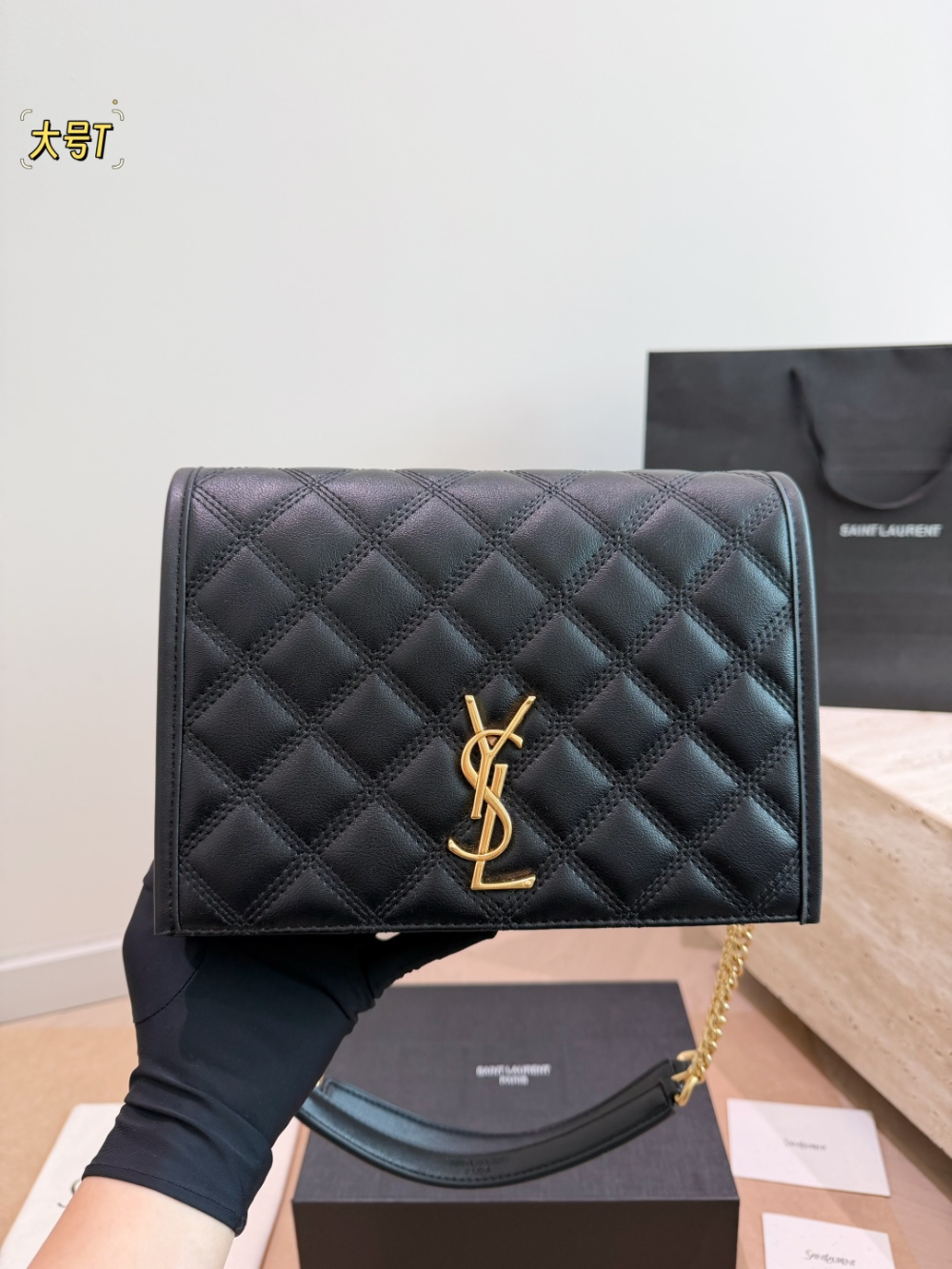 YLEM26 New arrive fashion black bag for woman hands bag beautiful gift to choose gift 28 cm