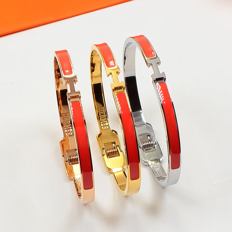 HEM74 mini  Stainless Steel Wedding gold silver color bracelet bangle Bague Femme for woman gift