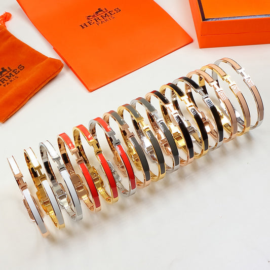 HEM74 mini  Stainless Steel Wedding gold silver color bracelet bangle Bague Femme for woman gift