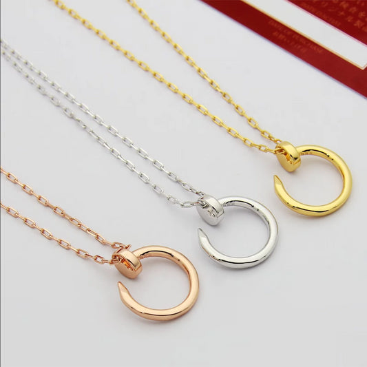 CREM198 Fashion Design Nail Necklace Charm for Women 18k Gold  Jewelry