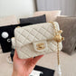 CEM243 New Designer Lambskin Leather Quilted Tabby Handbags Gold Hardware Chains Letter C Hasp Shoulder Bag