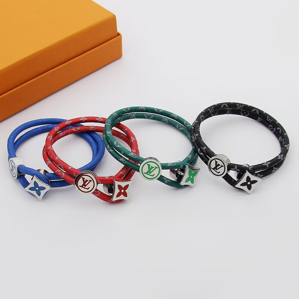 LEM449 New Arrive Fashion Open Flower Bracelet Metal Letter Wristband Bracelet Couple Accessories for Woman