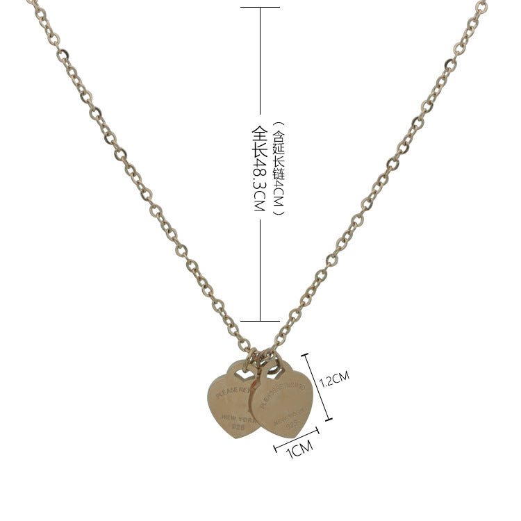 TEM22 Hot sale new arrive fashion Heart Love Necklace for woman jewelry gift to  about 48cm long