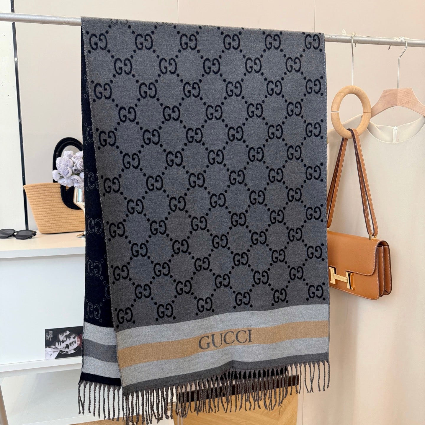 GEM108 designer head scarf womens wool scarf cashmere thick shawl Women's long winter wool cashmere shawl Headscarf fringe fashion new style 65*180cm