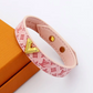 LEM519 Luxurious designer jewelry leather 18K gold-plated stainless steel bracelet gift option