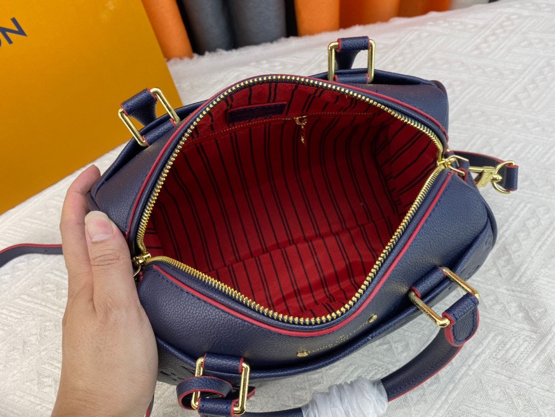 LEM290 Handbag Large Capacity Tote Bag Women Shoulder Handbag Patchwork Color Canvas Genuine Leather Hasp Lady Crossbody Bags Removable Strap Double Handle 25*19CM