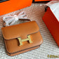 HEM66 Original Epsom Head H-Button Kangkang bag New Genuine Leather Women's Crossbody Stewardess 19*13cm