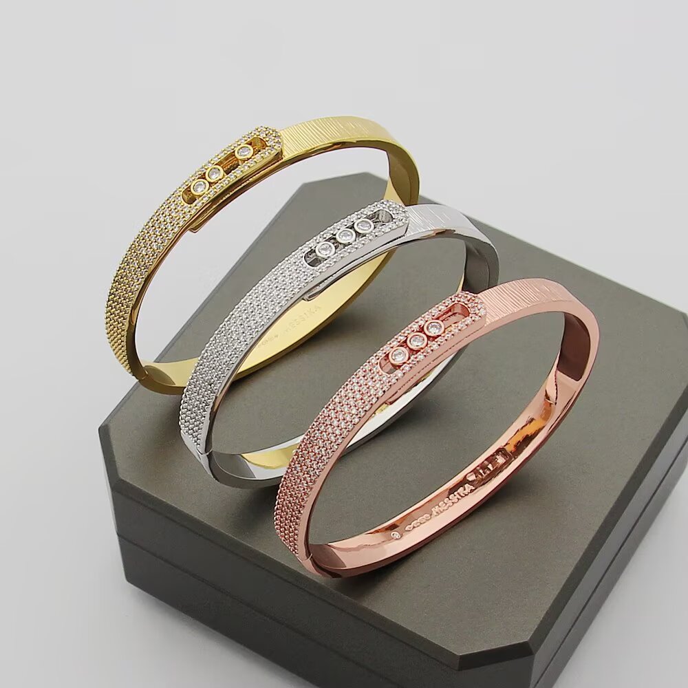 MEM10 Designer Bracelet 18k Gold Plated Bangle Luxury Brand Love Designed Bangles For Women High Sense Fritillary Diamond Bracelets Fashion Accessories